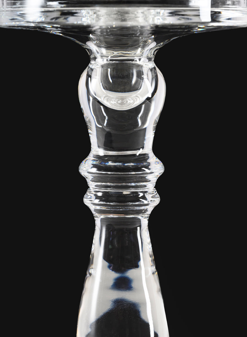 11in Tall Clear Crystal Look Glass Pillar and Taper Decor Jamaligarden