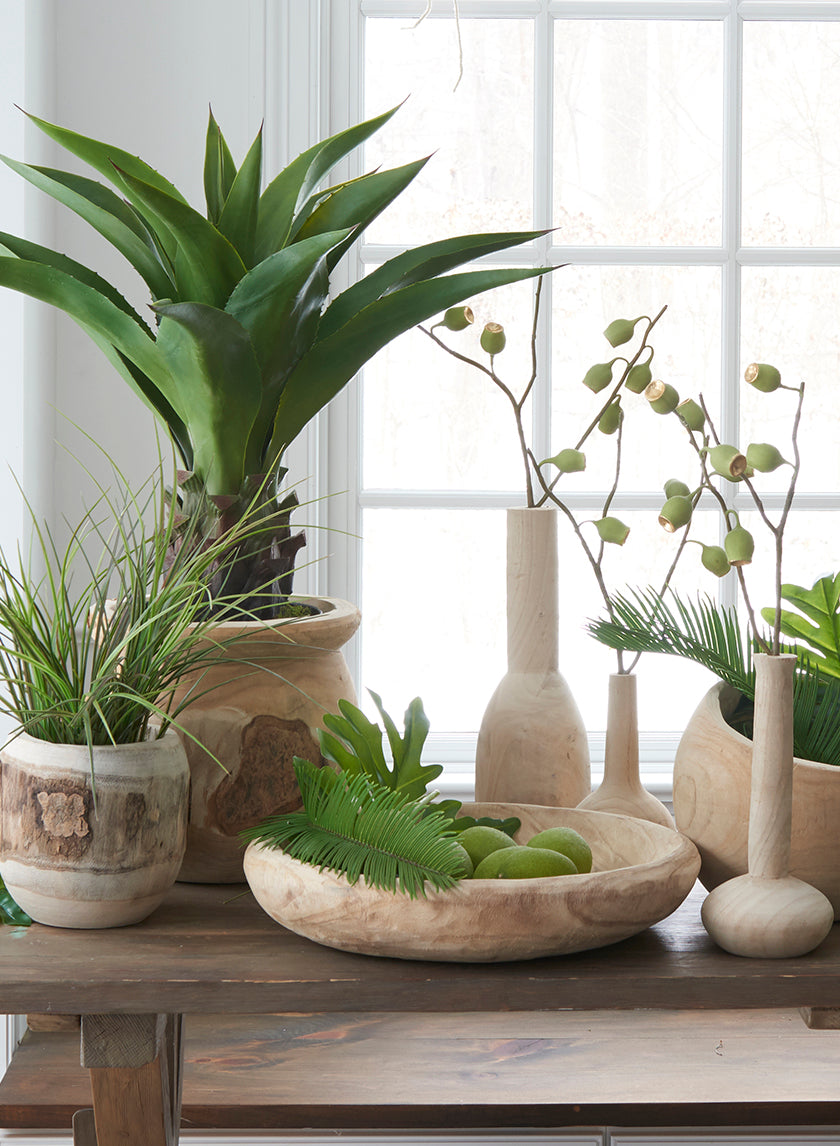 Round Paulownia Wood Tray Decor Jamaligarden