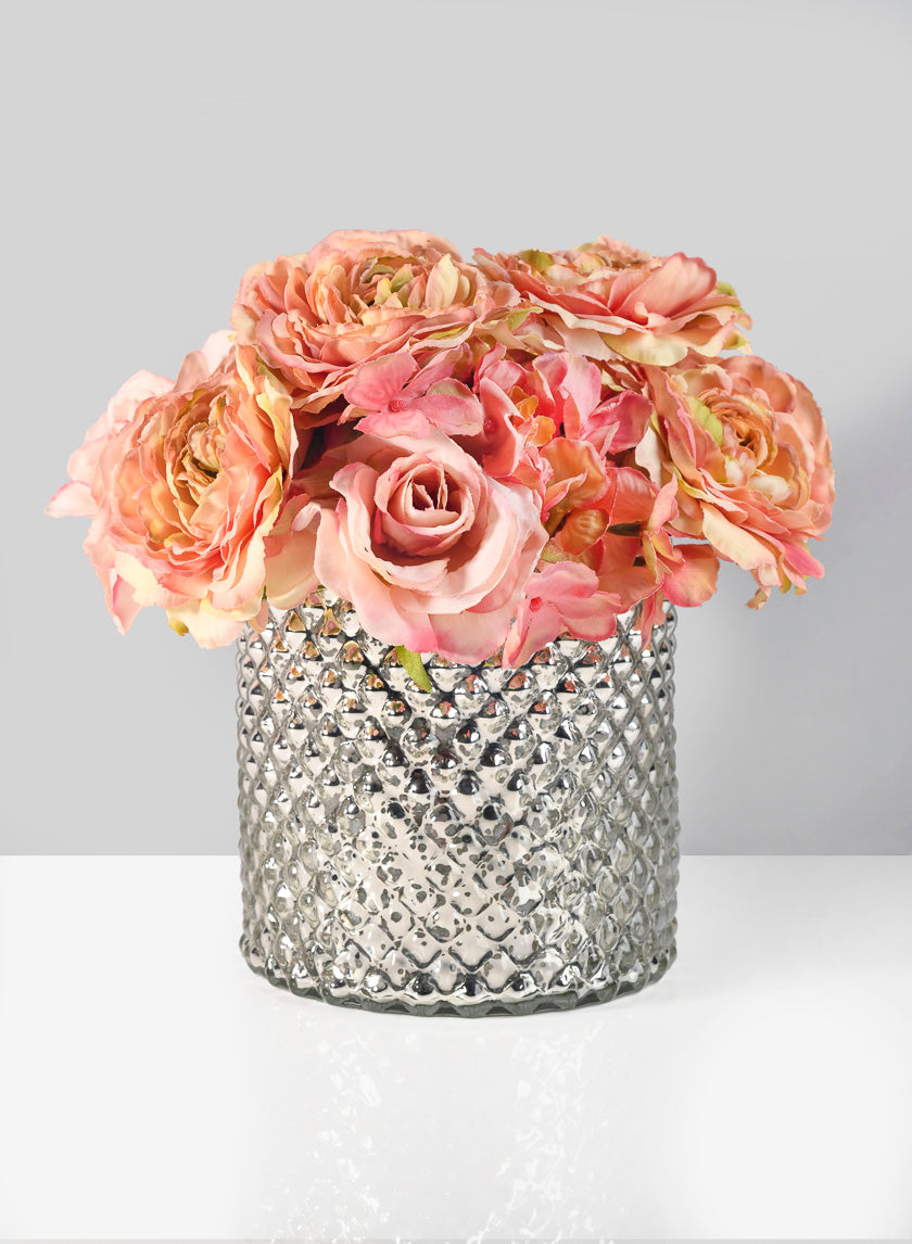 Antique Silver Hobnail Glass Vases Decor Jamaligarden