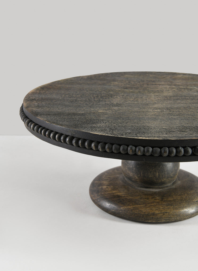12in Wide Mahdi Brushed Black Cake Plate Decor Jamaligarden
