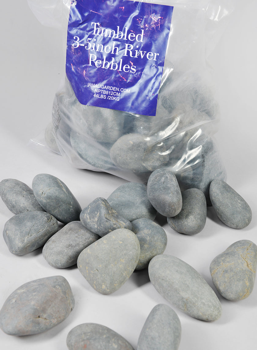 44lbs, Tumbled 3-5inch River Stones Decor Jamaligarden