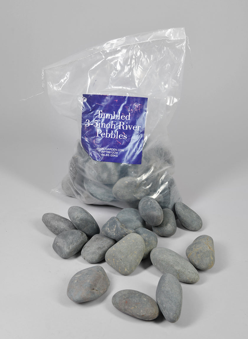 44lbs, Tumbled 3-5inch River Stones Decor Jamaligarden