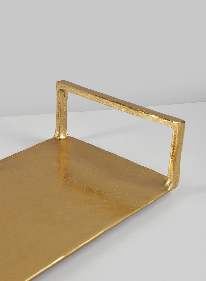 14in Long Atelier Deco Tray, Old Gold Decor Jamaligarden
