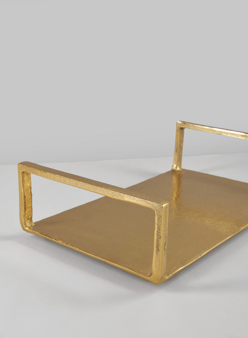 14in Long Atelier Deco Tray, Old Gold Decor Jamaligarden