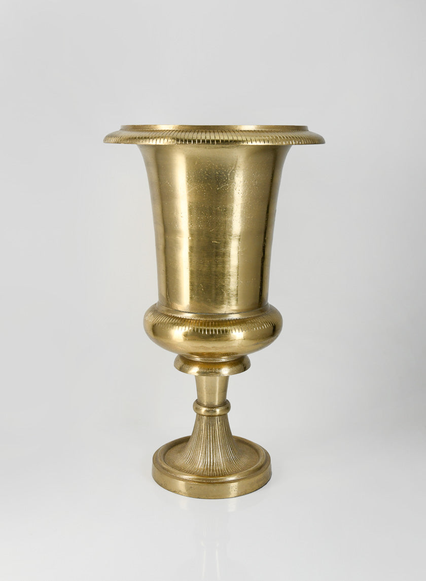 18.5in Tall Old Gold Batiste Urn Decor Jamaligarden