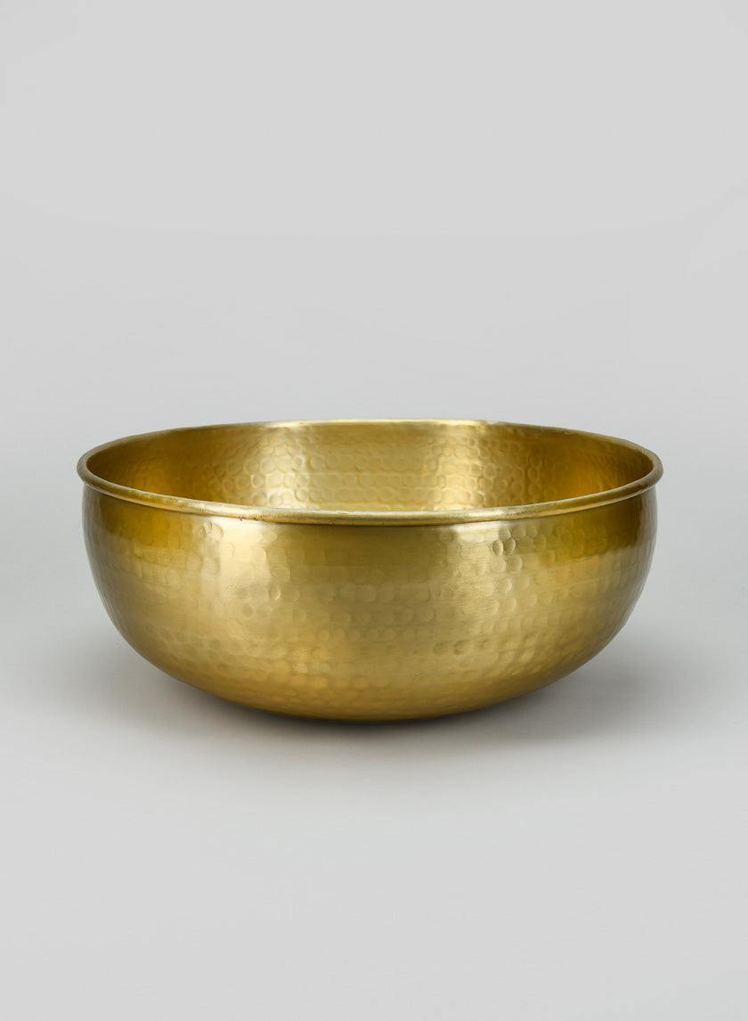15.75in Wide Kochin "Brass Look" Aluminum Bowl Decor Jamaligarden