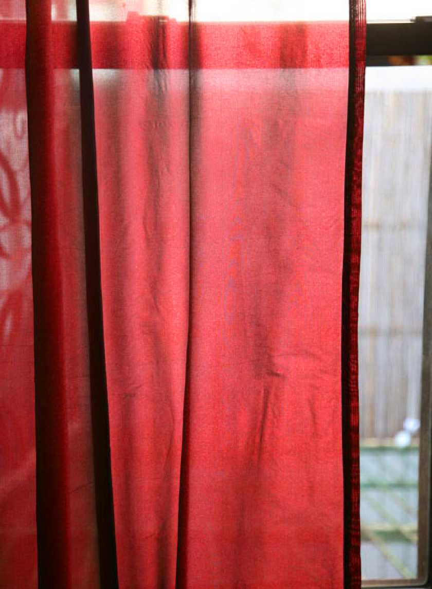 90 &amp; 102in Red Organza Curtain Panel Decor Jamaligarden
