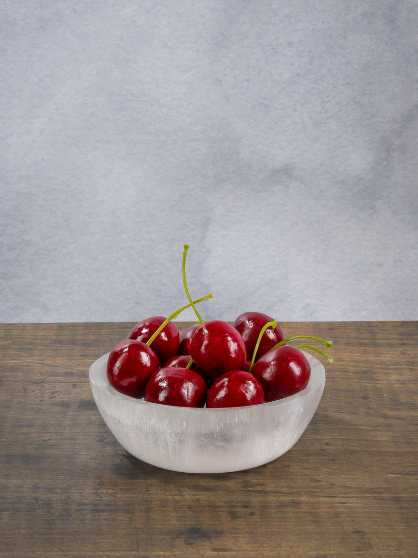 4in Wide Selenite Glass Bowl Decor Jamaligarden