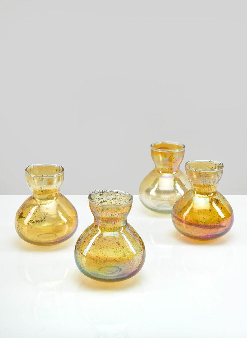 4in Tall Toulouse Amber Vintage Glass Bud Vase Decor Jamaligarden