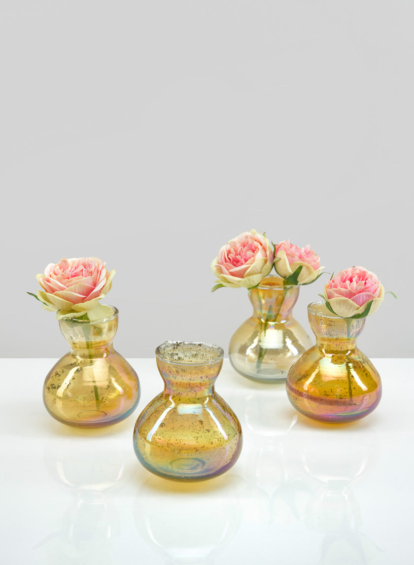 4in Tall Toulouse Amber Vintage Glass Bud Vase Decor Jamaligarden