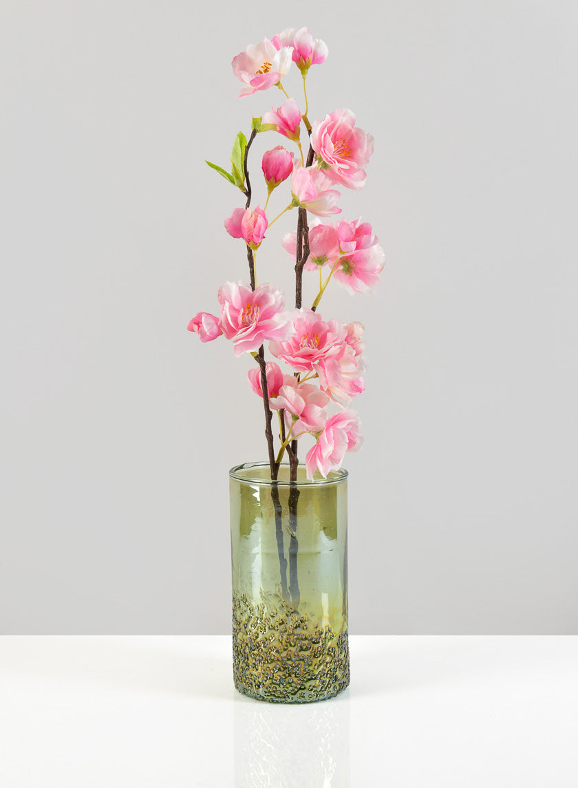 6in Tall Strasbourg Speckled Green Luster Glass Cylinder Decor Jamaligarden