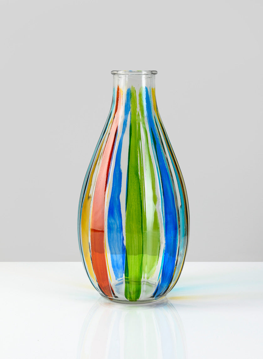 10in Tall Harlequin Glass Vase Decor Jamaligarden