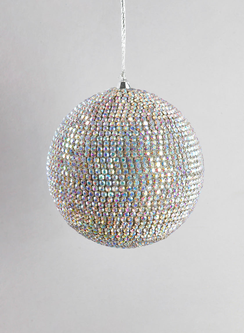 3.5in Round Shimmer Crystal Bead Ornament Decor Jamaligarden