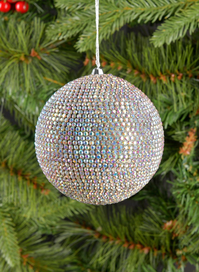 3.5in Round Shimmer Crystal Bead Ornament Decor Jamaligarden