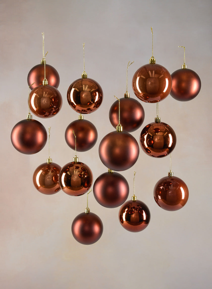 3in Round Pearl, Matte, Light &amp; Shiny Copper Ornament Ball Decor Jamaligarden