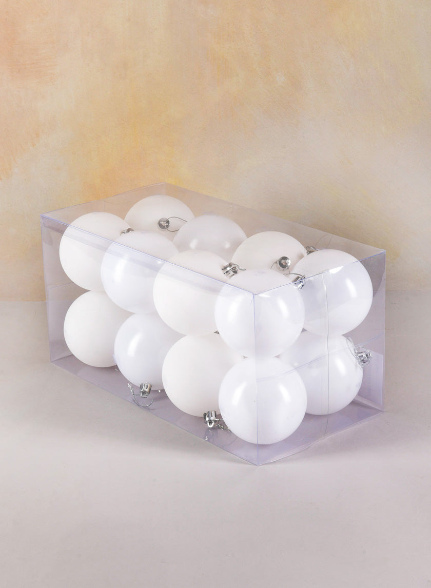 3in Round Pearl,Matte, Light, &amp; Shiny White Plastic Ornament Decor Jamaligarden