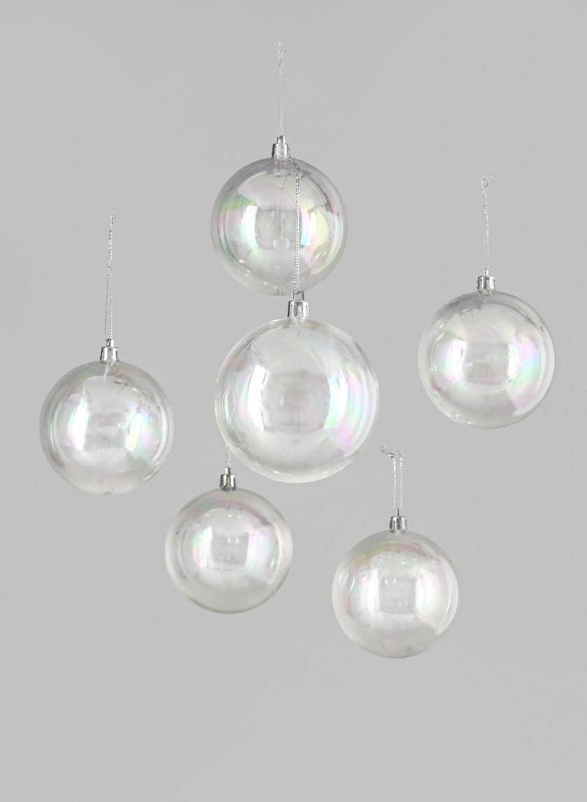 3in Round Clear Plastic Ornament Ball Decor Jamaligarden