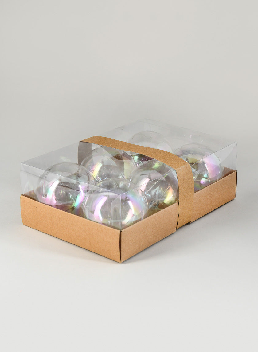 3in Round Clear Plastic Ornament Ball Decor Jamaligarden