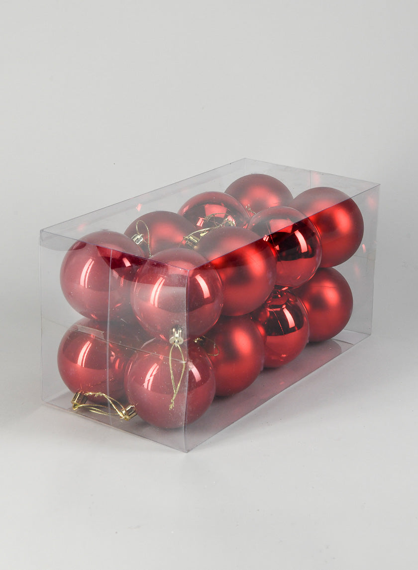 3in Round Pearl, Matte, Light, &amp; Shiny Red Ornament Ball Decor Jamaligarden