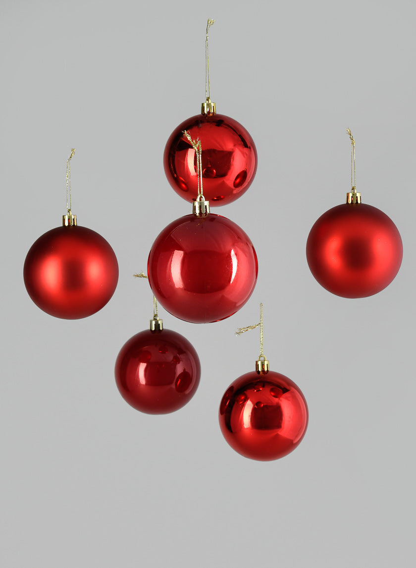 3in Round Pearl, Matte, Light, &amp; Shiny Red Ornament Ball Decor Jamaligarden