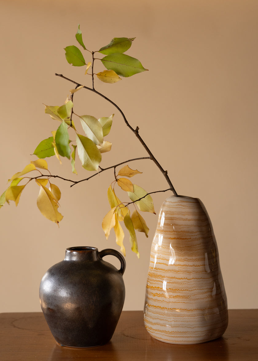5in Tall Mashiko Aged Brown Artisan Mini Vase Decor Jamaligarden