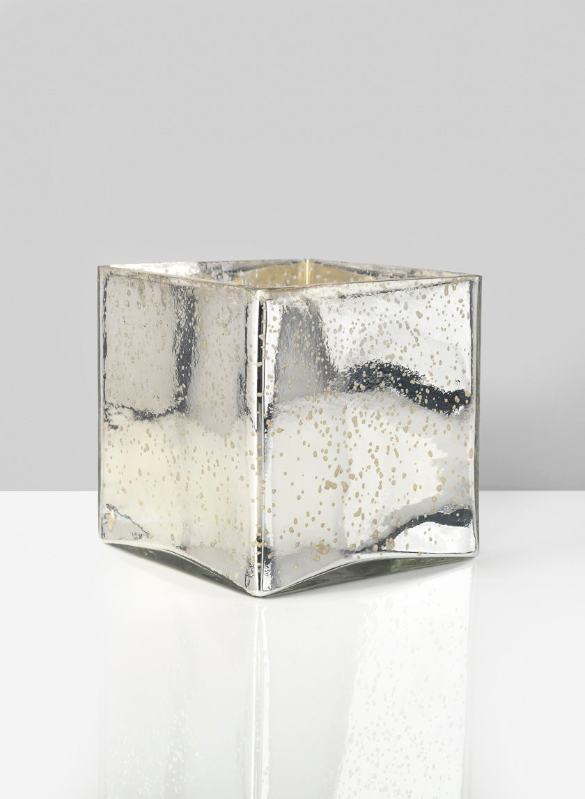 Antique Silver Glass Square Vases Decor Jamaligarden