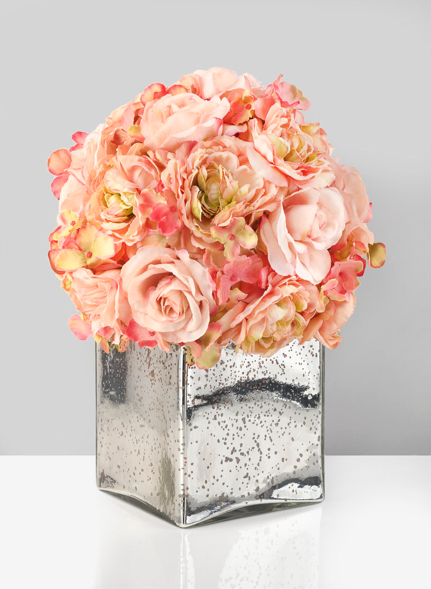 Antique Silver Glass Square Vases Decor Jamaligarden
