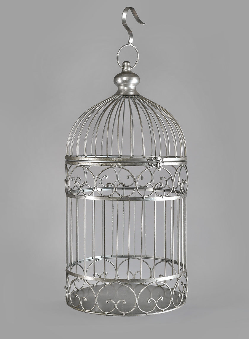 Silver Birdcages Decor Jamaligarden 23in EACH