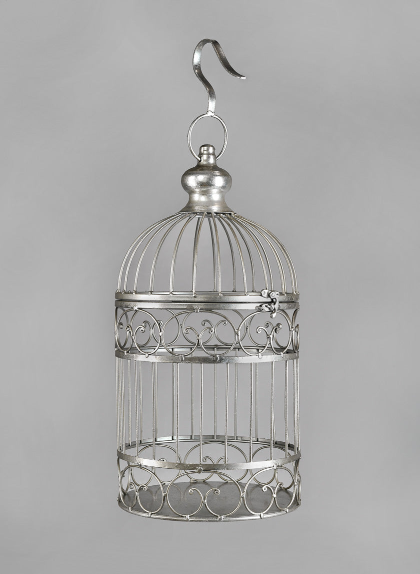 Silver Birdcages Decor Jamaligarden 18in EACH