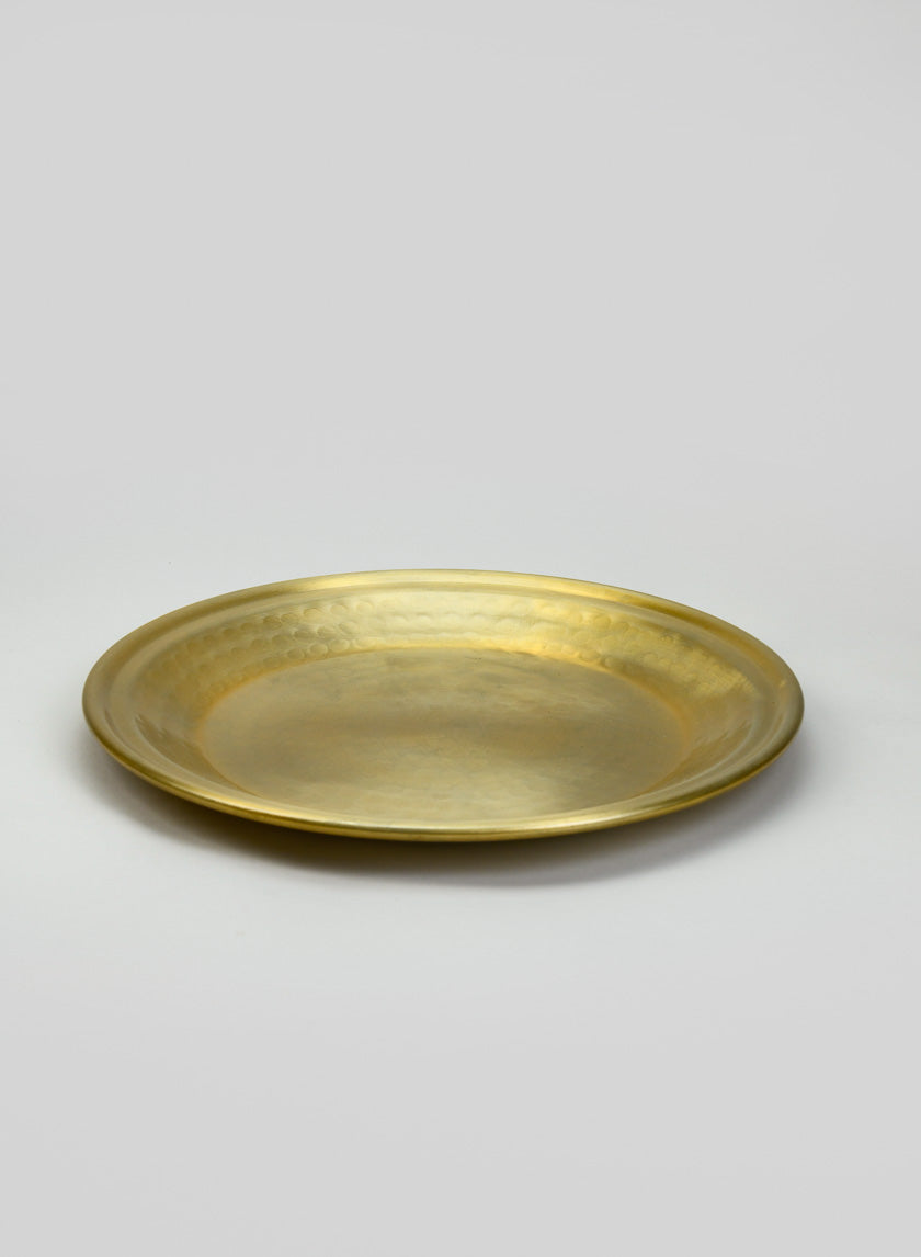 12in Wide Damascus "Brass Look" Aluminum Tray Decor Jamaligarden