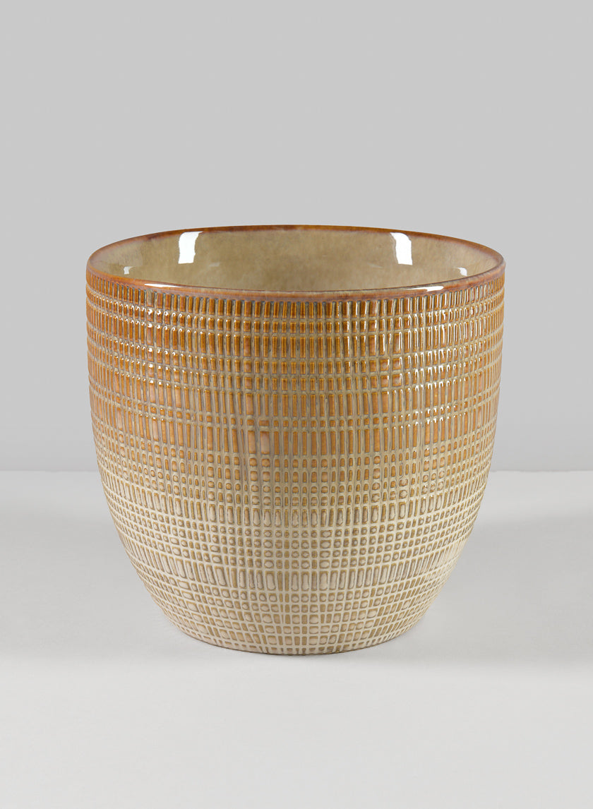 7in Tall Hinata Glazed Cachepot Decor Jamaligarden