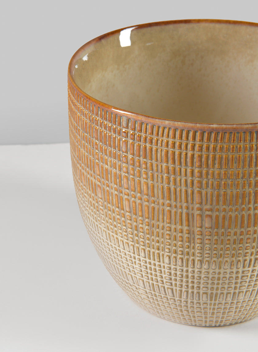 7in Tall Hinata Glazed Cachepot Decor Jamaligarden