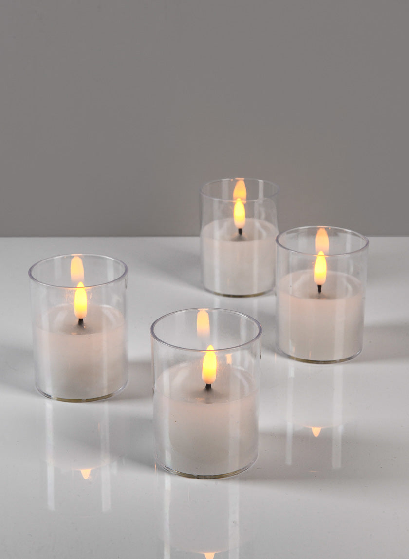 3in Tall Amber Realistic Flameless Votive Decor Jamaligarden