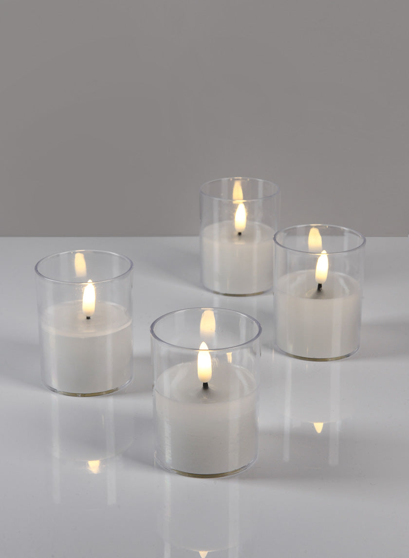 3in Tall Warm White Realistic Flameless Votive Decor Jamaligarden