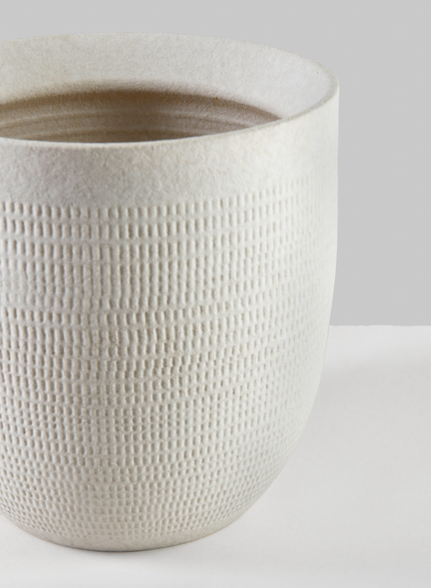 7in Tall Santorini Sand White Cachepot Decor Jamaligarden