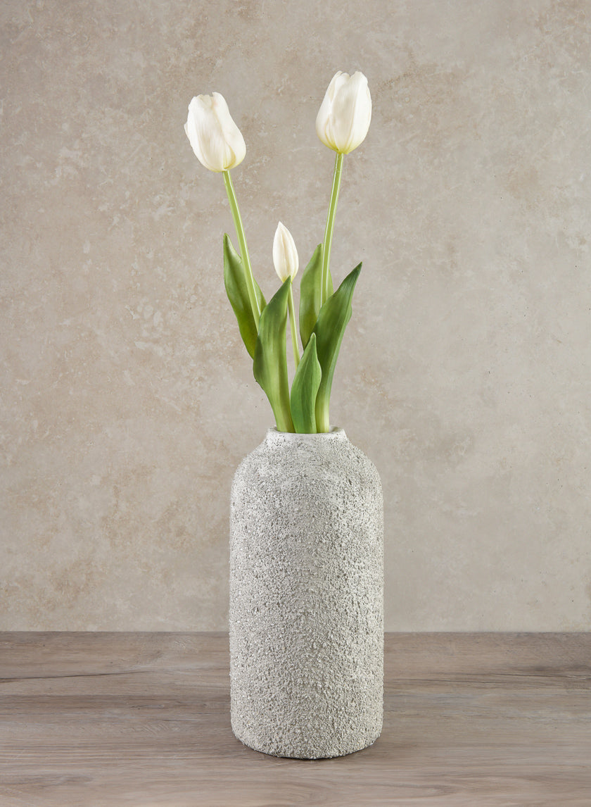 10in Tall Akihiko Aged Sandstone Ceramic Vase Decor Jamaligarden