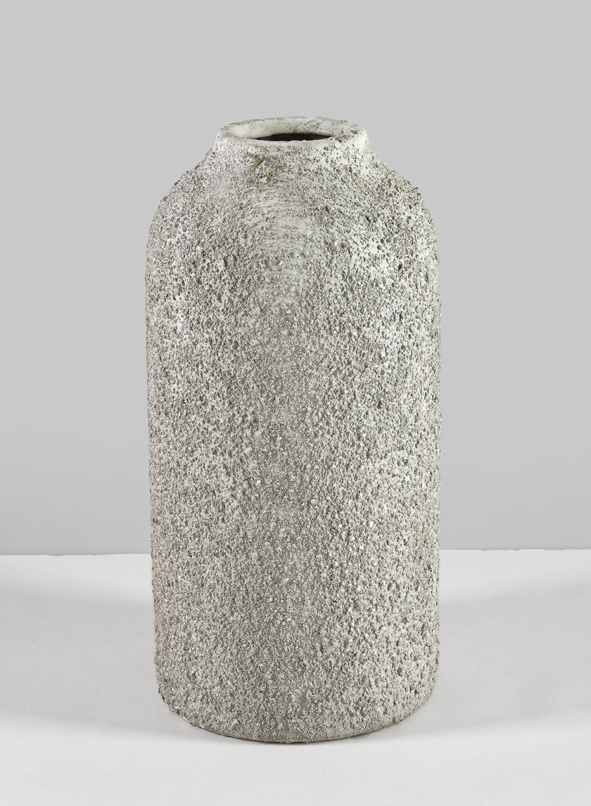 10in Tall Akihiko Aged Sandstone Ceramic Vase Decor Jamaligarden