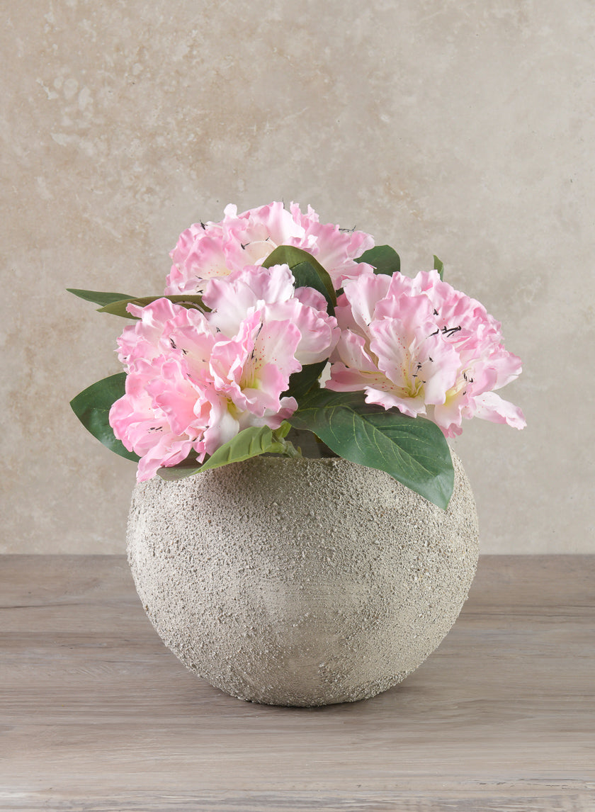 8in Wide Akihiko Aged Sandstone Ceramic Fishbowl Decor Jamaligarden