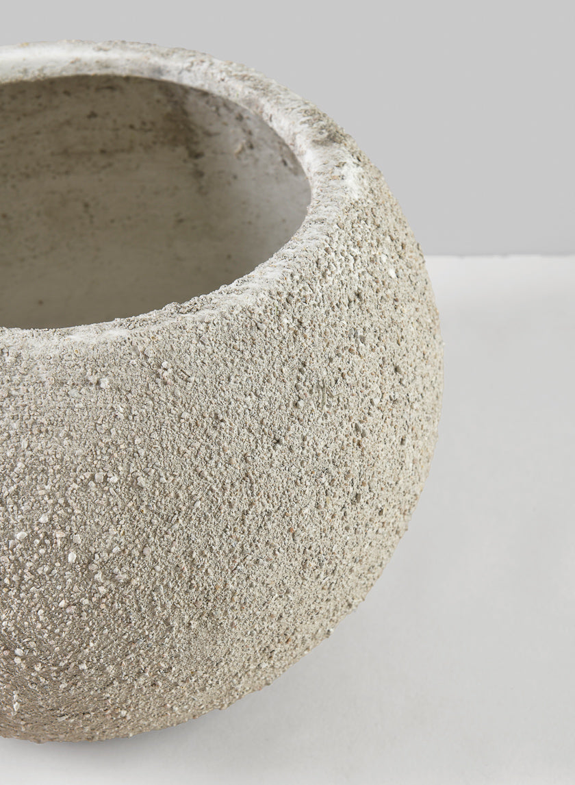 8in Wide Akihiko Aged Sandstone Ceramic Fishbowl Decor Jamaligarden