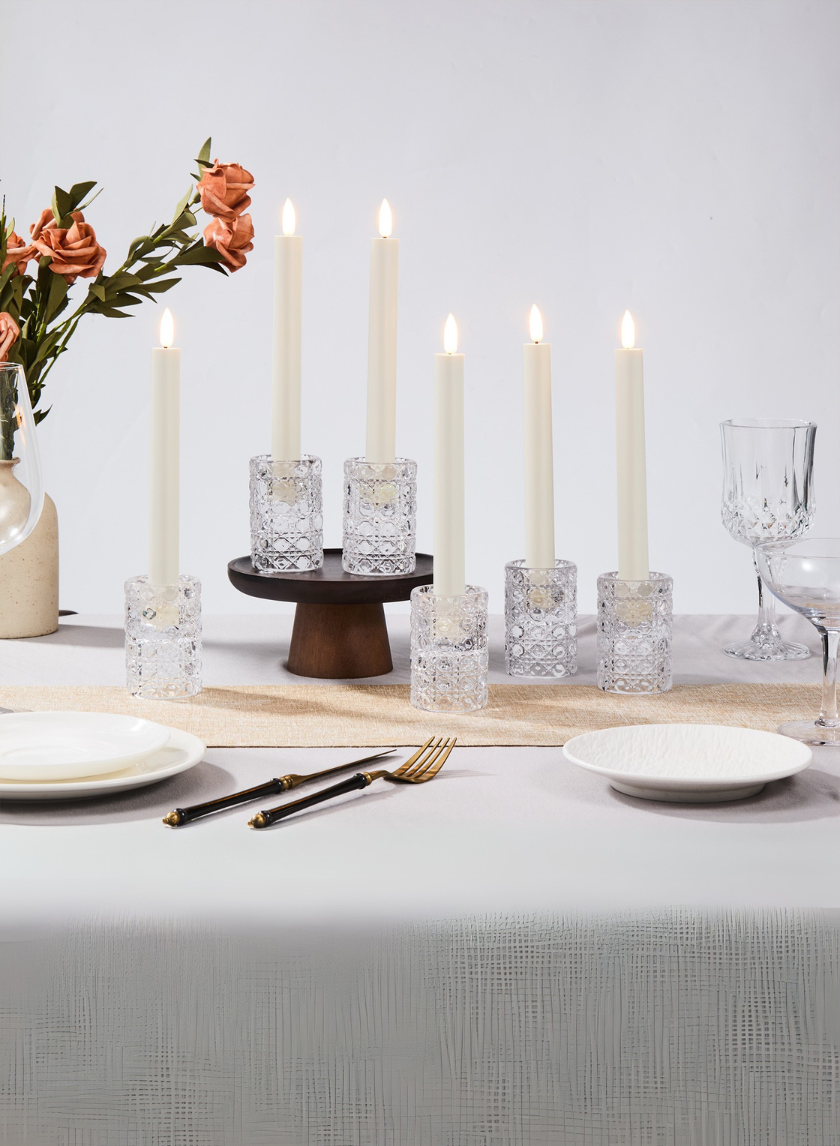 9in Tall White Taper Candles with Remote, Set of 6 Decor Jamaligarden