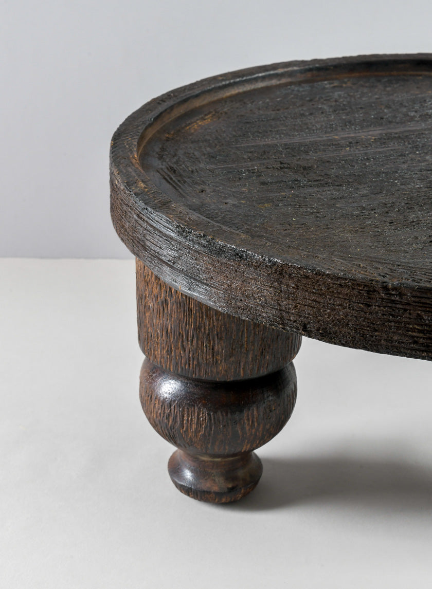 14in Wide Banjara Reclaimed Look Black Rugged Wood Stand Decor Jamaligarden