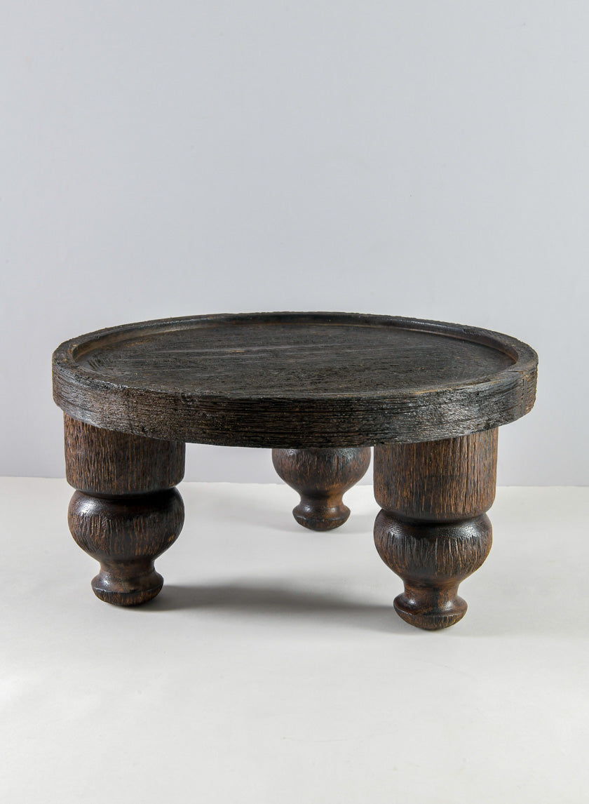 14in Wide Banjara Reclaimed Look Black Rugged Wood Stand Decor Jamaligarden