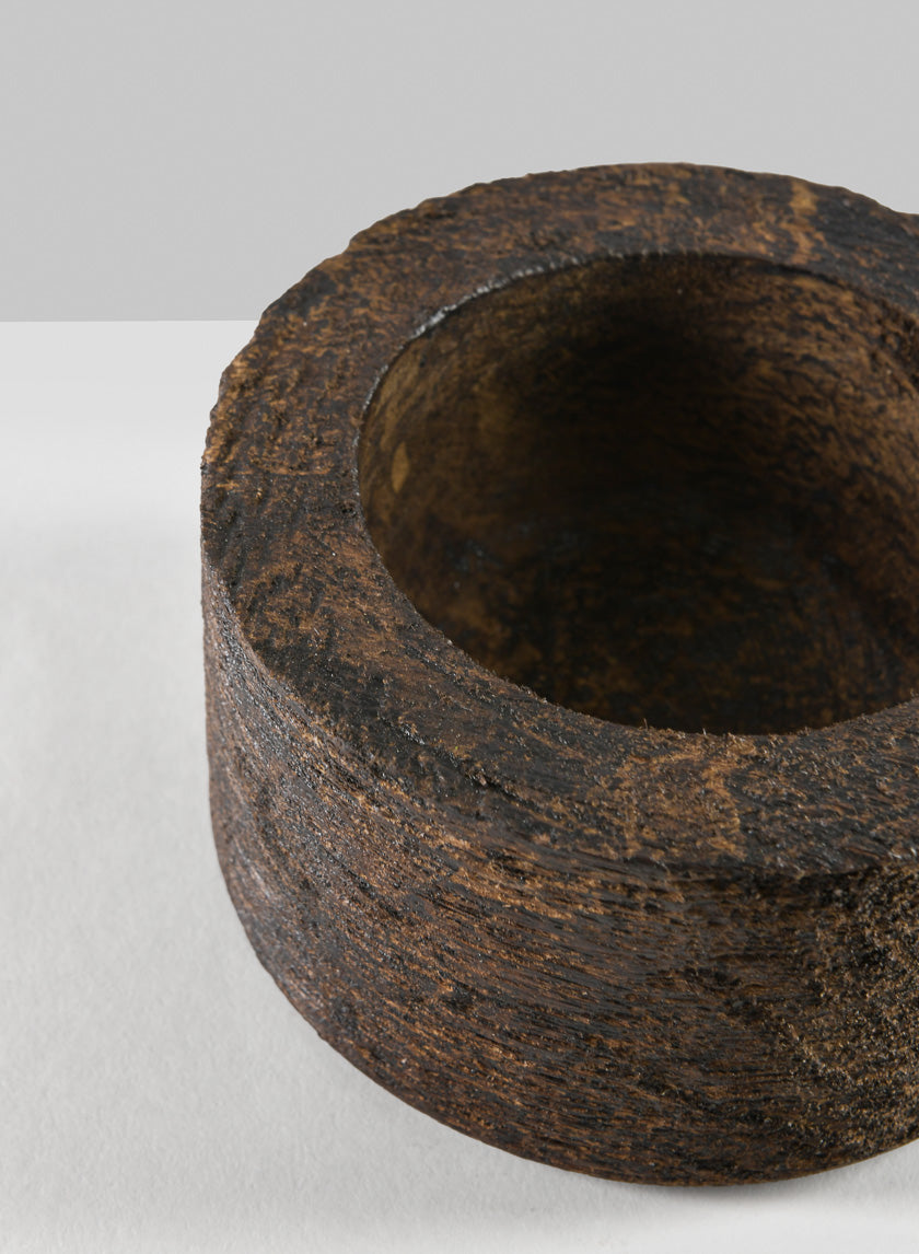 4.5in Wide Banjara Reclaimed Look Black Rugged Wood Bowl Decor Jamaligarden