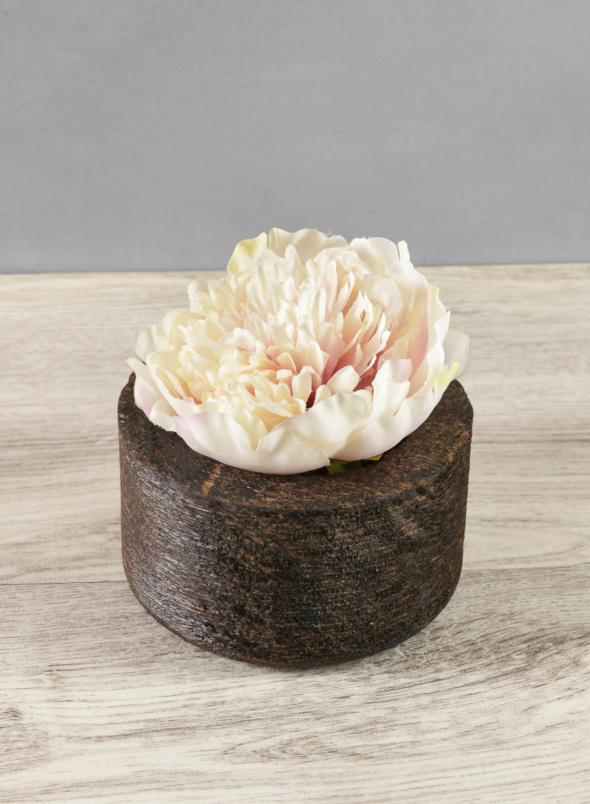 4.5in Wide Banjara Reclaimed Look Black Rugged Wood Bowl Decor Jamaligarden