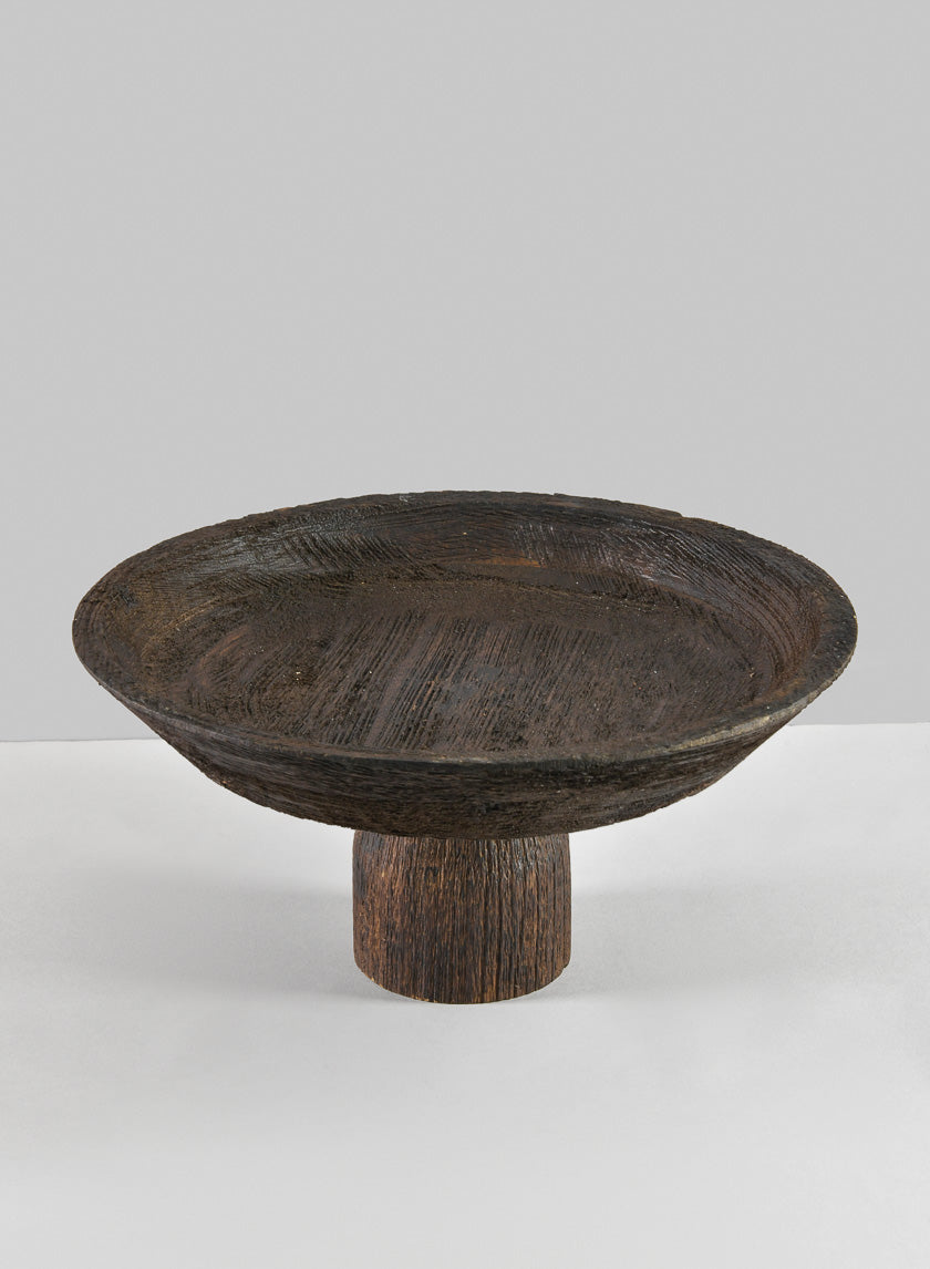 11.5in Wide Banjara Reclaimed Look Black Rugged Wood Plate Stand Decor Jamaligarden