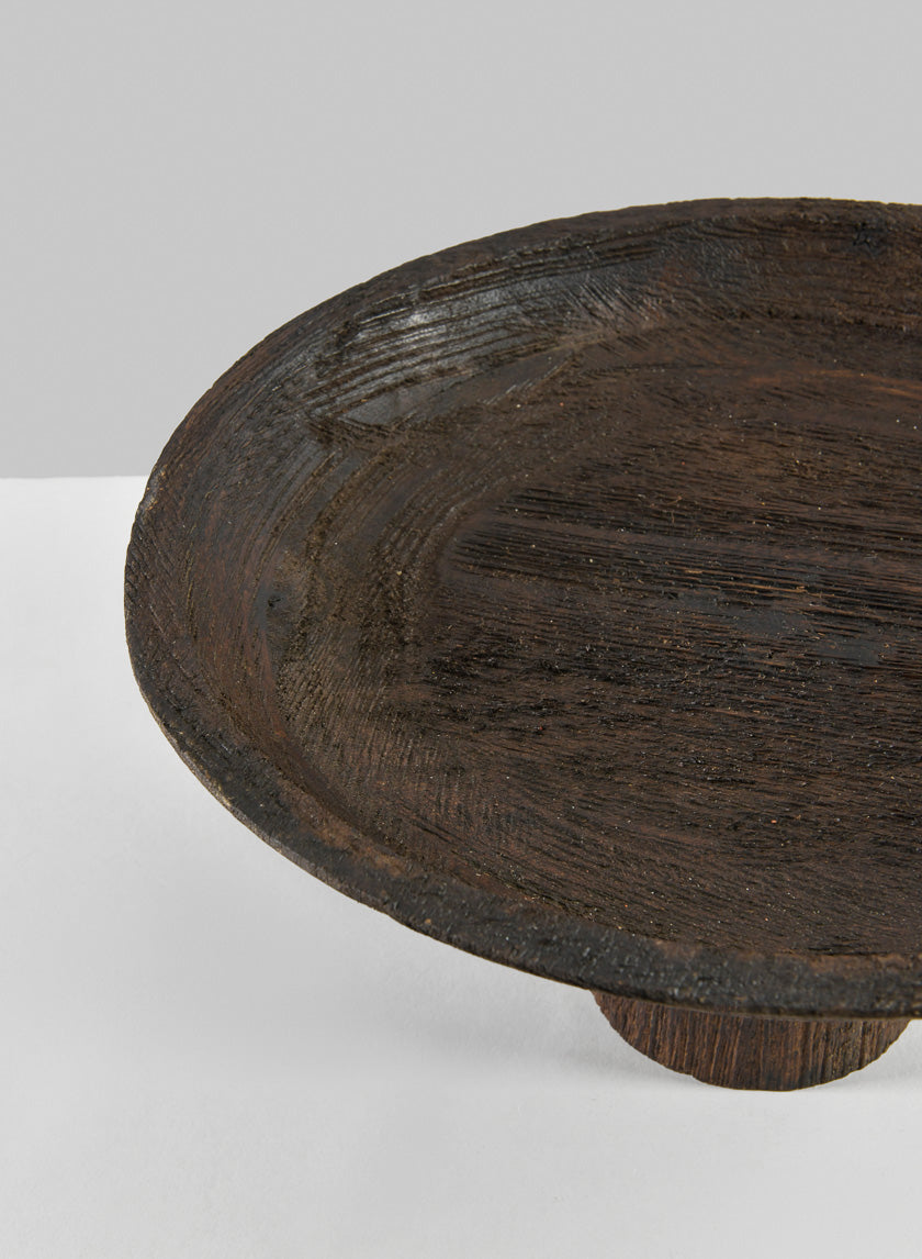 11.5in Wide Banjara Reclaimed Look Black Rugged Wood Plate Stand Decor Jamaligarden