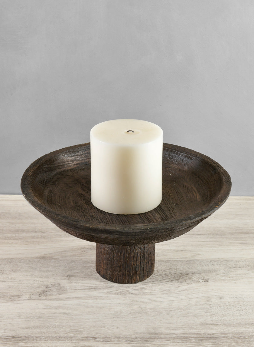 11.5in Wide Banjara Reclaimed Look Black Rugged Wood Plate Stand Decor Jamaligarden