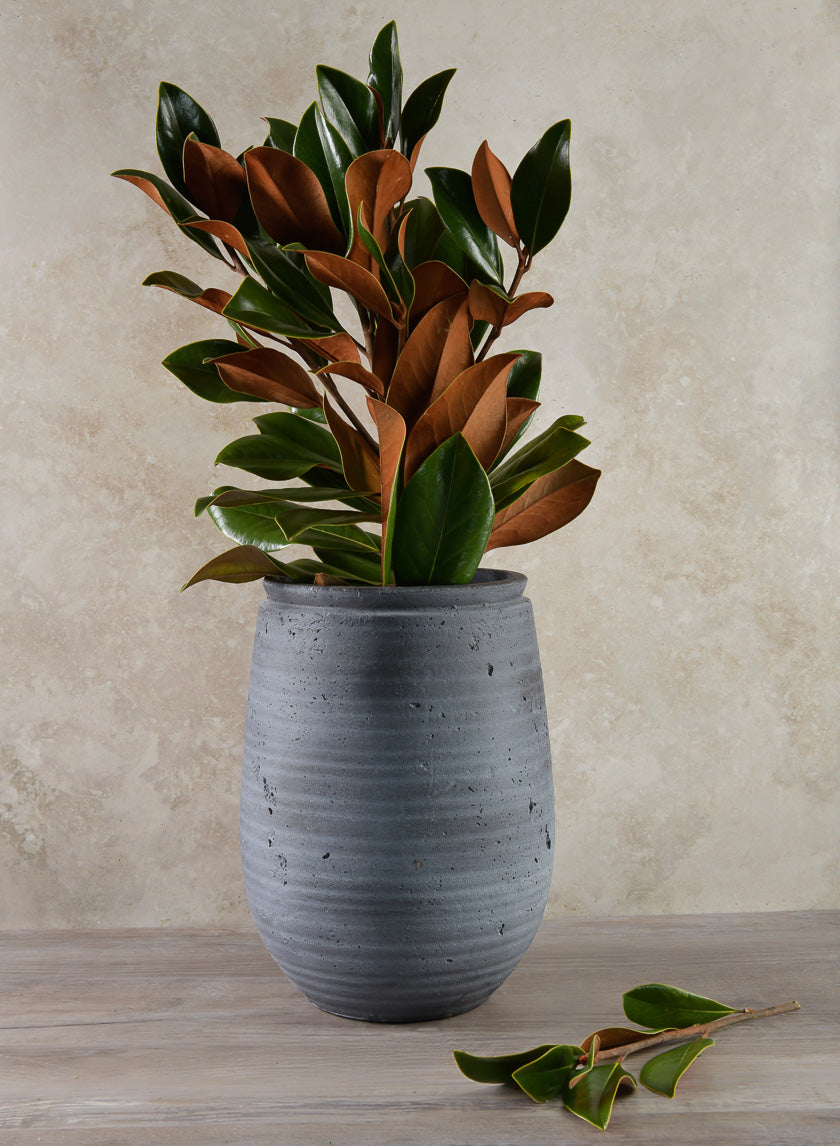 12in Tall Halayeb Aged Stone Planter Vase Decor Jamaligarden
