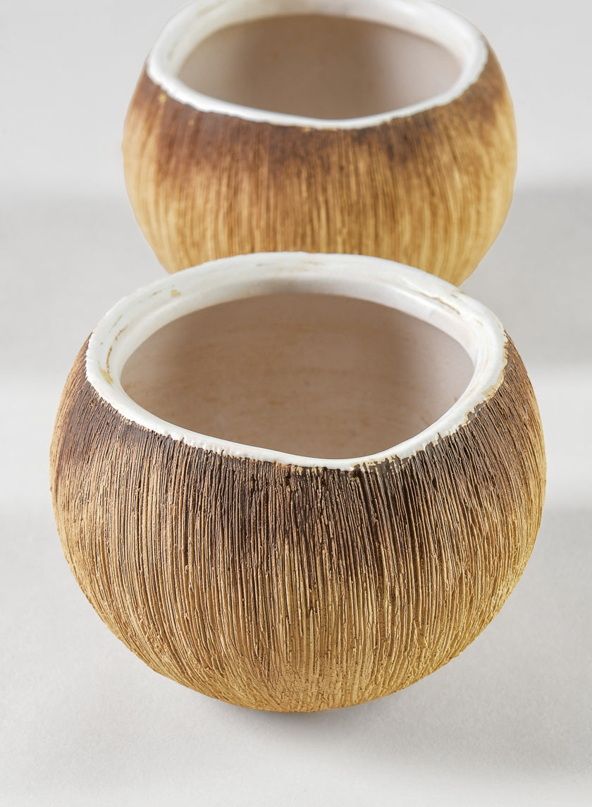 3in Wide Bali Coconut Mini Ceramic Vase Decor Jamaligarden