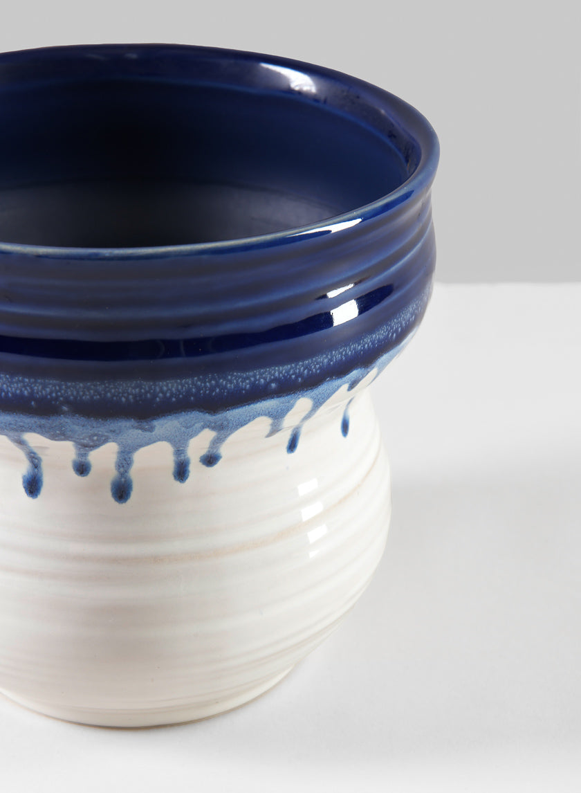 5.5in Tall Harami Running Blue Pot Decor Jamaligarden